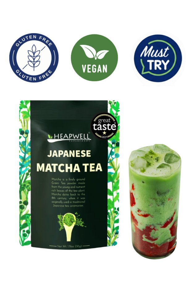 Heapwell Superfoods Japanese Green Tea Powder, 50g | Single Pack