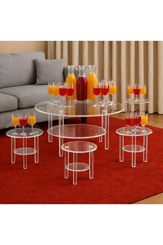 طقم طاولات أكريليك شفاف - 1