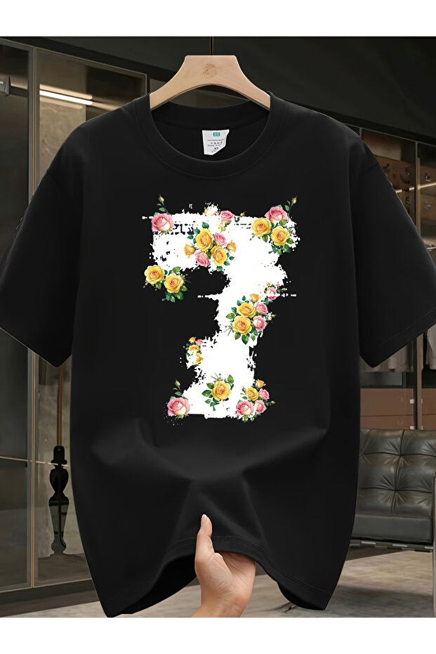 Yedi Printed Oversize Cotton Crew Neck T-Shirt