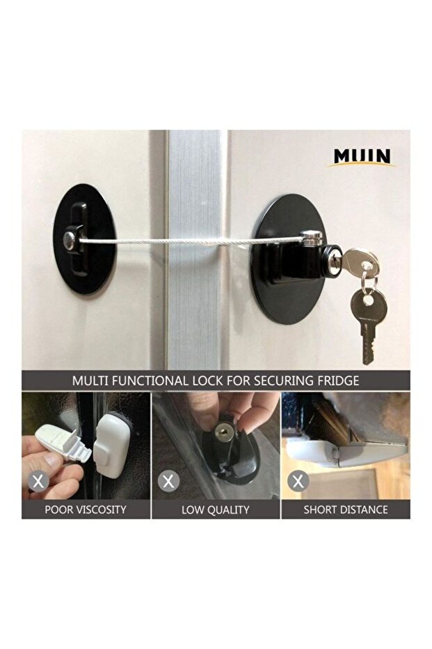 قفل ثلاجة عالي الأمان مع مفاتيح - 2
