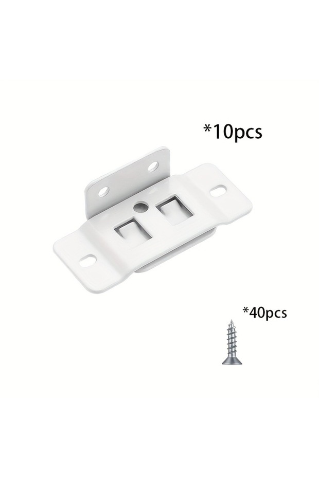 white-10pcs Heavy-Duty L-Shaped Metal Brackets - 90-Degree Angle Joints, Durable Metal Joints for Ta