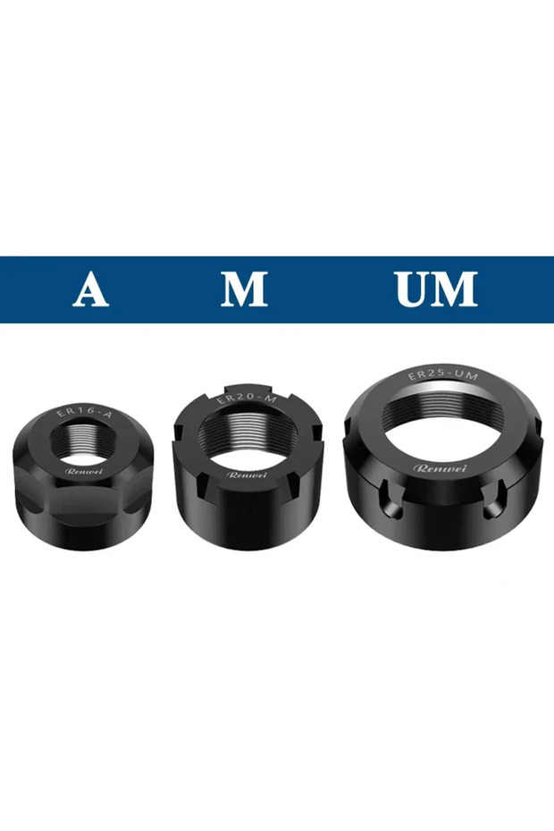 ER11-A (M14-0.75) Black 1PCS ER Nut Collet Nut ER8 ER11 ER16 ER20 ER25 ER32 A M UM NUT Spring Collec