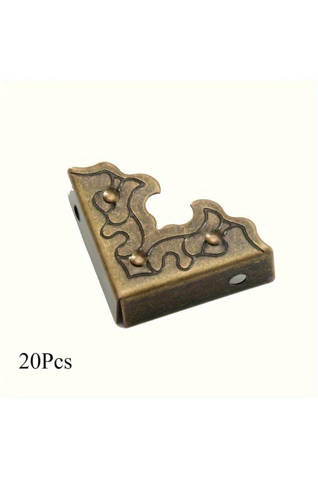 Bronze 20Pcs Antique Furniture Accessories Metal Corner Protector Metal Crafts Jewelry Box Edge Safe