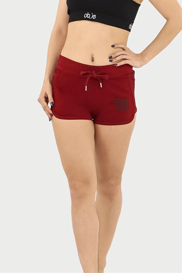 Women's Burgundy Mini Shorts