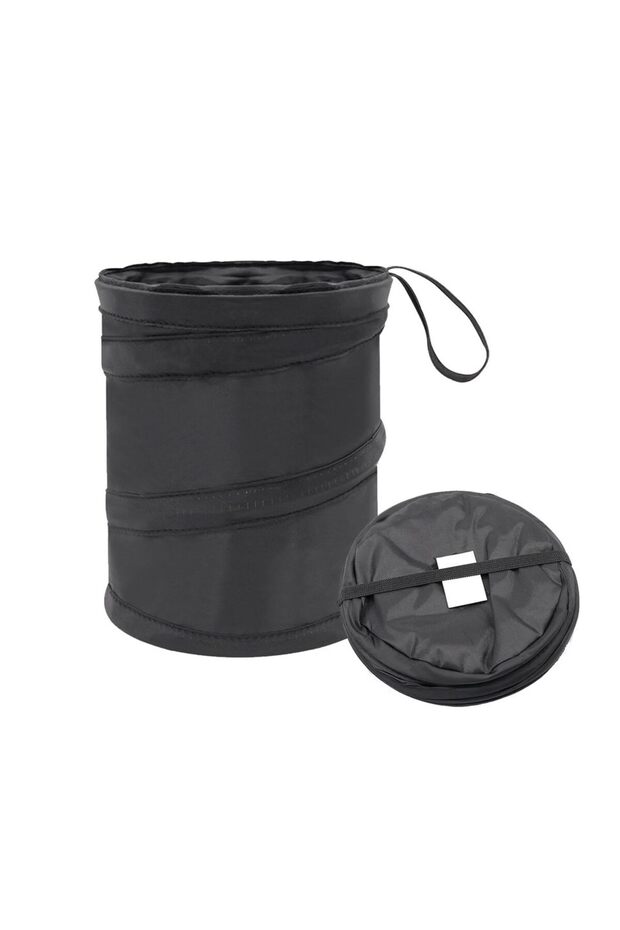 >3L black Mini Collapsible Pop-up Car Trash Can Portable Hanging Car Garbage Can with Velcro,Car Tra