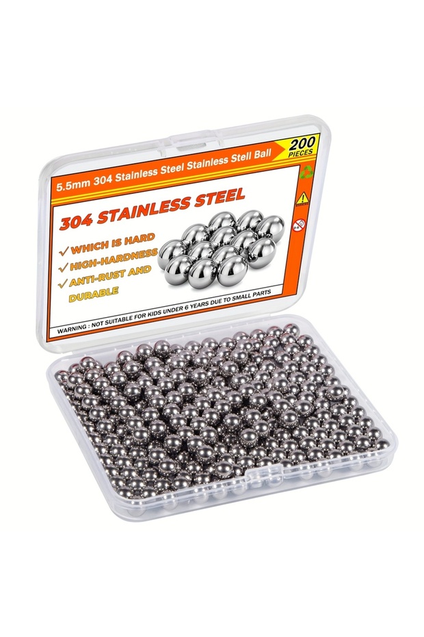 200pcs 200PCS 5.5mm Stainless Steel Paint Mixing Balls - Model Paint Agitator Balls for Art, Crafts