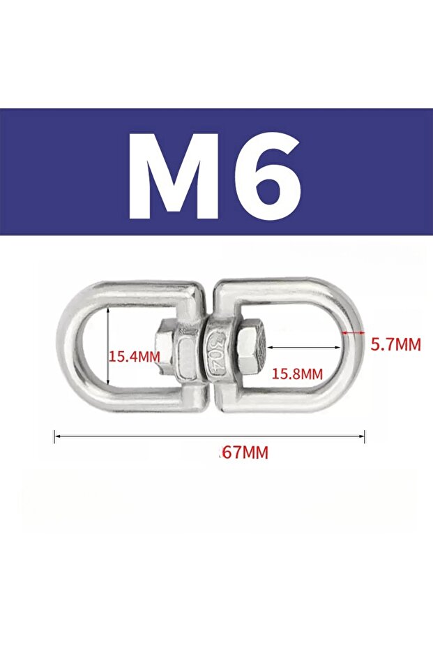 M6-1pcs M4 M5 M6 M8 M10 Rotating Universal Ring 8 Shape Unloading Shackle Wire Rope Lock Chain Conne
