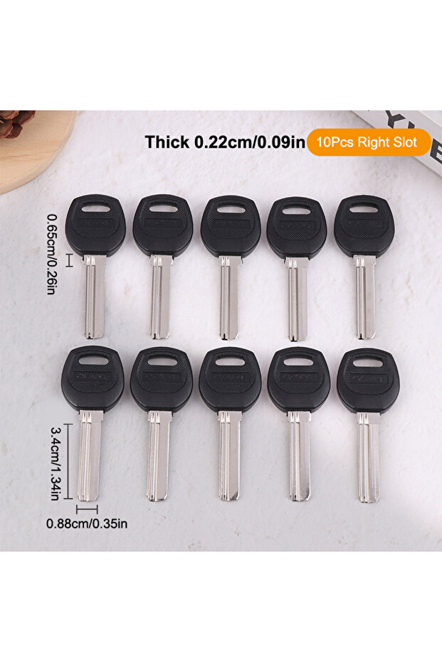 10Pcs Right Slot 10Pcs Key Embryo AB Lock Security Door Key Blank Electric Door Lock Blank Fingerpri