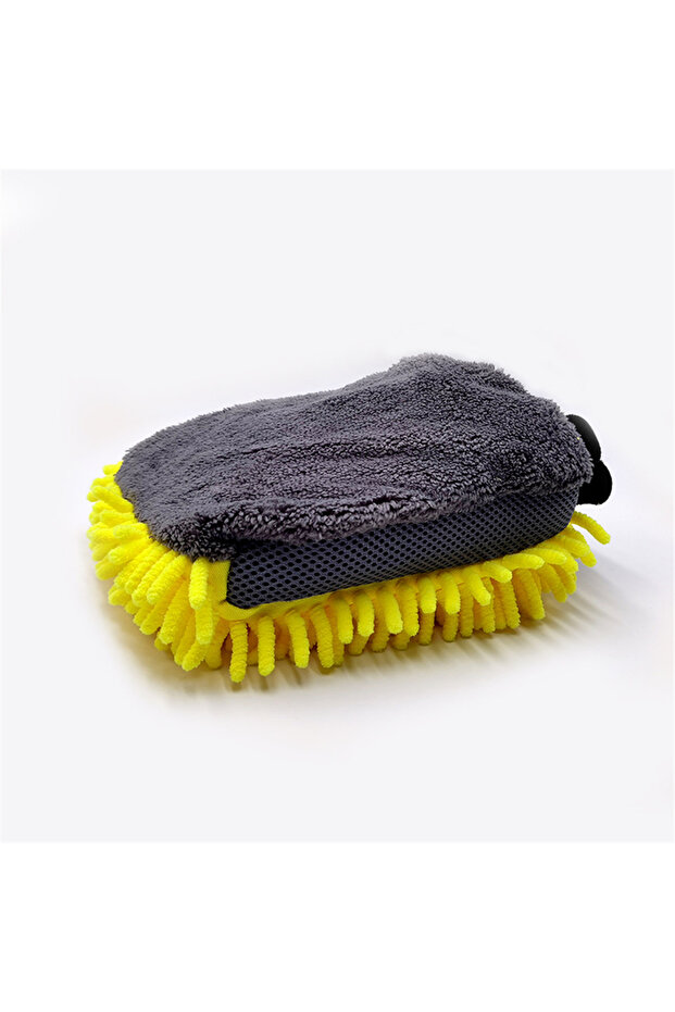 1PCS Yellow Large Microfiber Car Wash Mitt Waterproof Chenille Gloves Thick Car Cleaning Mitt Wax De