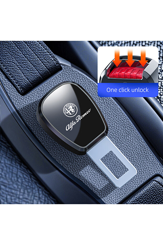 Black Car Seat Belt Clip Extender Customization Emblem Accessories For Alfa Romeo 159 156 147 Mito G