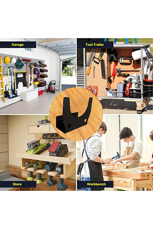 خطاف واحد لأدوات كهربائية، خطاف مثبت على الحائط، حامل تخزين لطاحونة الزاوية، حامل تخزين لأدوات المرآب - 5