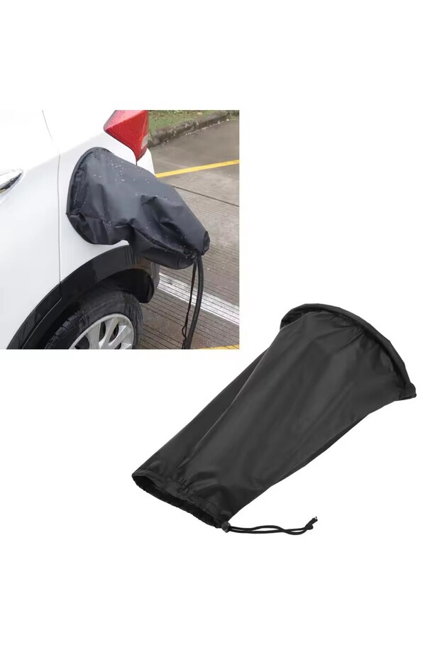 Black Weatherproof Cover EV Port Waterproof Cover Sun Dust Strong Magnetic Adsorption for Electric C