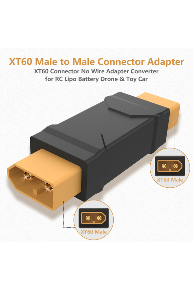قطعة واحدة، أو قطعتان، أو أربع قطع، محول موصل XT60 ذكر إلى XT60 ذكر، محول لبطارية ليبو RC للطائرات بدون طيار
