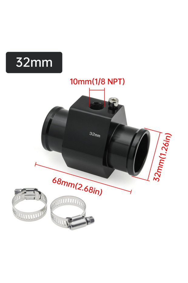 Black 32mm 1Pc Car Water Temp Gauge Radiator Temperature Water Temp Pipe Sensor 40mm 38mm 36mm 34mm