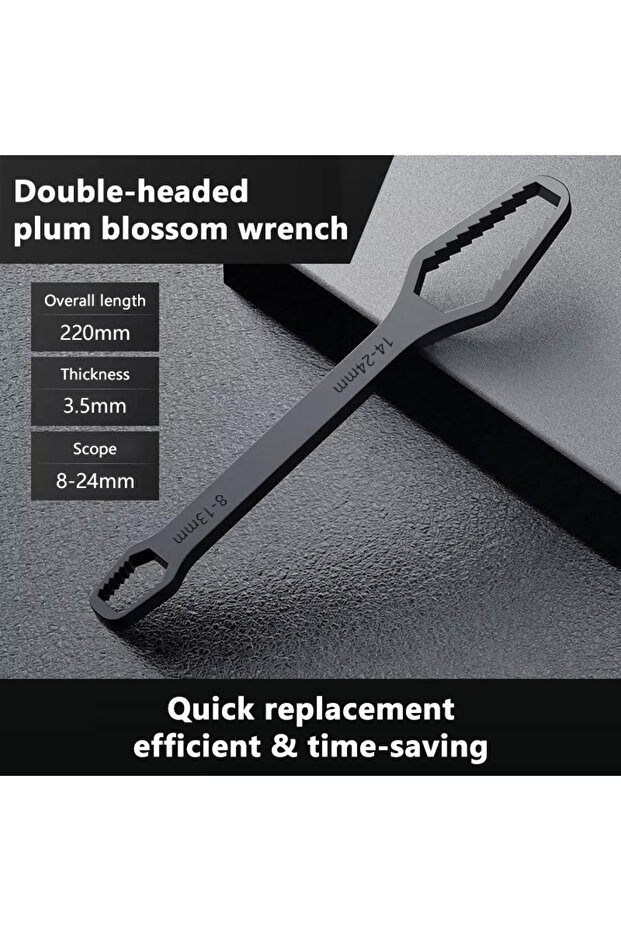 220mm 8-24mm SEAMETAL Universal Torx Wrench Adjustable Wrench Board Double-head Multipurpose Torx Sp
