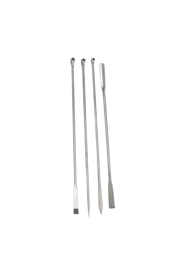 304SU 4PCS Laboratory Spatula Set 304 Stainless Steel Spoon for Mixing with Storage Bag Stainless S