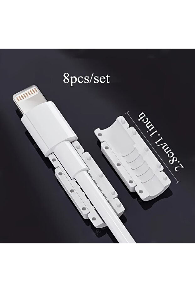 8 قطع من واقيات كابلات السيليكون PVC - واقيات أسلاك الشحن للهواتف، ومنافذ USB، وملحقات غير إلكترونية