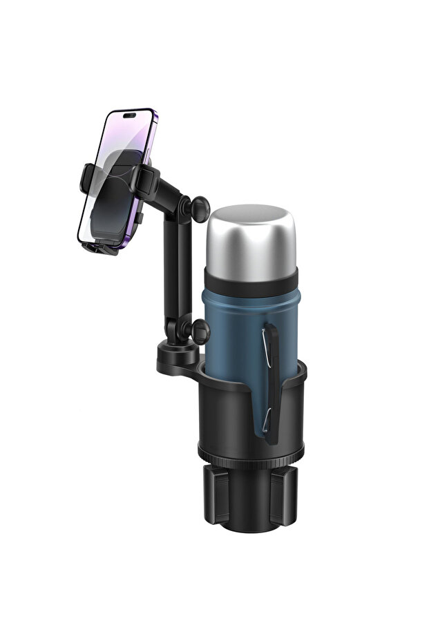 Big water cup 2-in-1 Universal Car Cup Phone Holder Adjustable Long Arm with 360° Rotation Fits