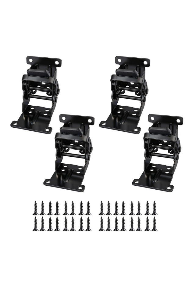 دعامة قابلة للطي سوداء مكونة من 4 قطع، مزودة بمفصلة قفل قابلة للطي، ودعامة تمديد، ومفصلة قفل ذاتي. - 1