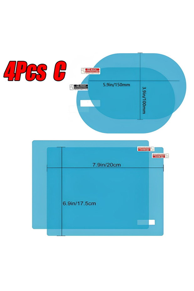 4Pcs Set C 4Pcs/Set Car Rearview Mirror RainProof Film Sticker Window Rain Proof Clear Protective Fi