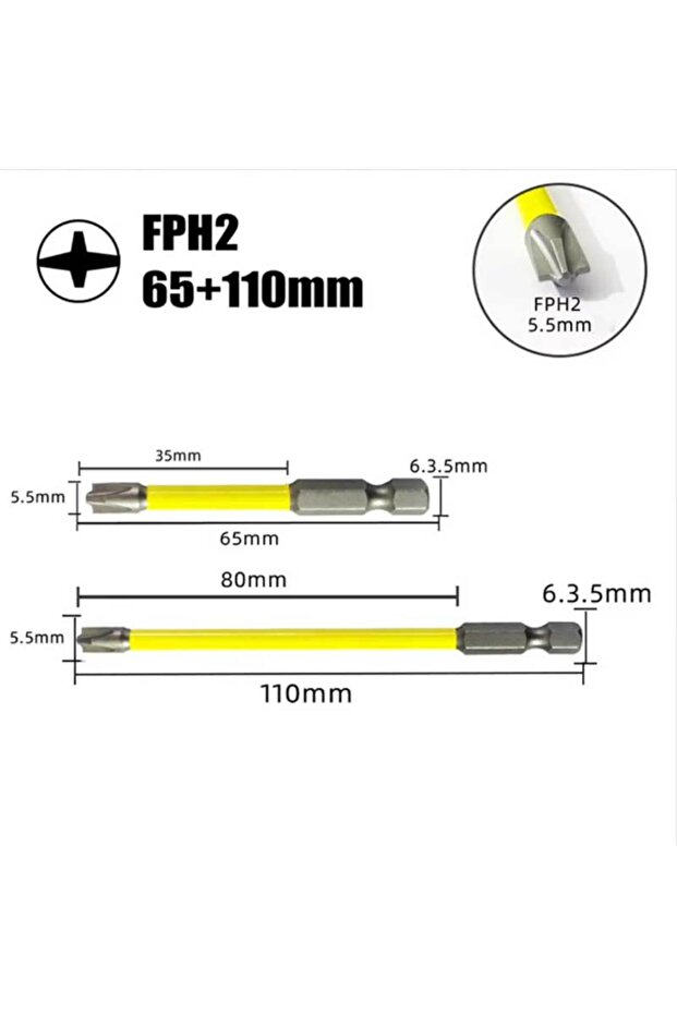 1 set 65mm 110mm Magnetic Special Slotted Cross Screwdriver Bit Switch Electrician FPH2 For Socket S