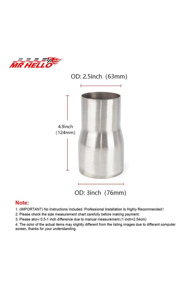 63MM-76MM 51mm 63mm 57mm 76mm Universal Stainless Steel Car Exhaust Reducer Connector Pipe Tube Adap