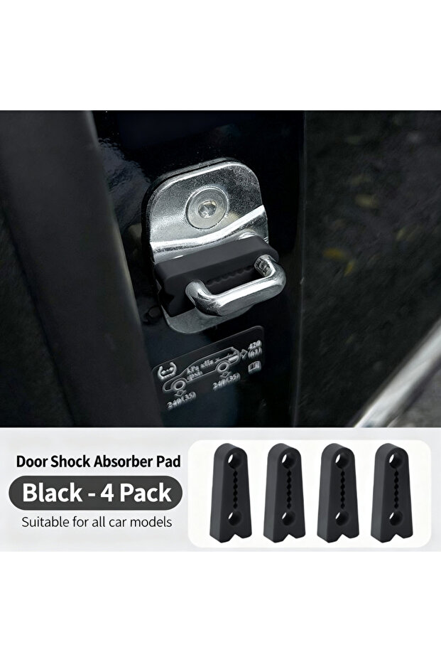 4pcs Black Car Shock Absorber Silicone For Car Door Lock Buffer Damping Seal Pad Deadener Auto Door