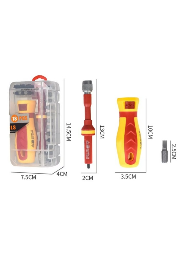 1-set Magnetic Screwdrivers Bits Set 18 in 1 1000V Slotted Cross Torx for Electrician Combination Ve