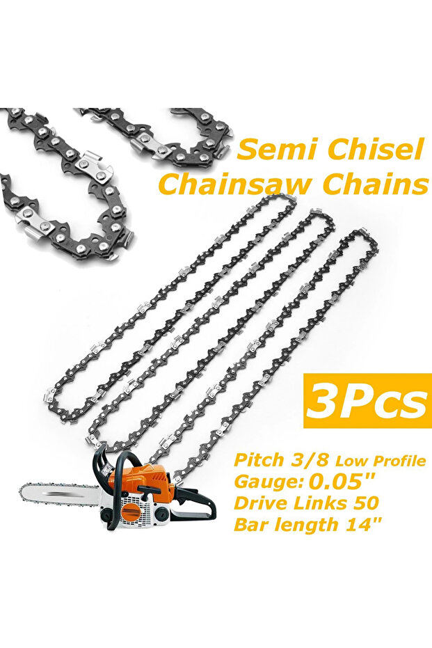 3 قطع/مجموعة سلسلة منشار بطول 14 بوصة سلسلة منشار نصف إزميل لمنشار Stihl MS170 MS180 3/8 بوصة LP درجة 0 ....