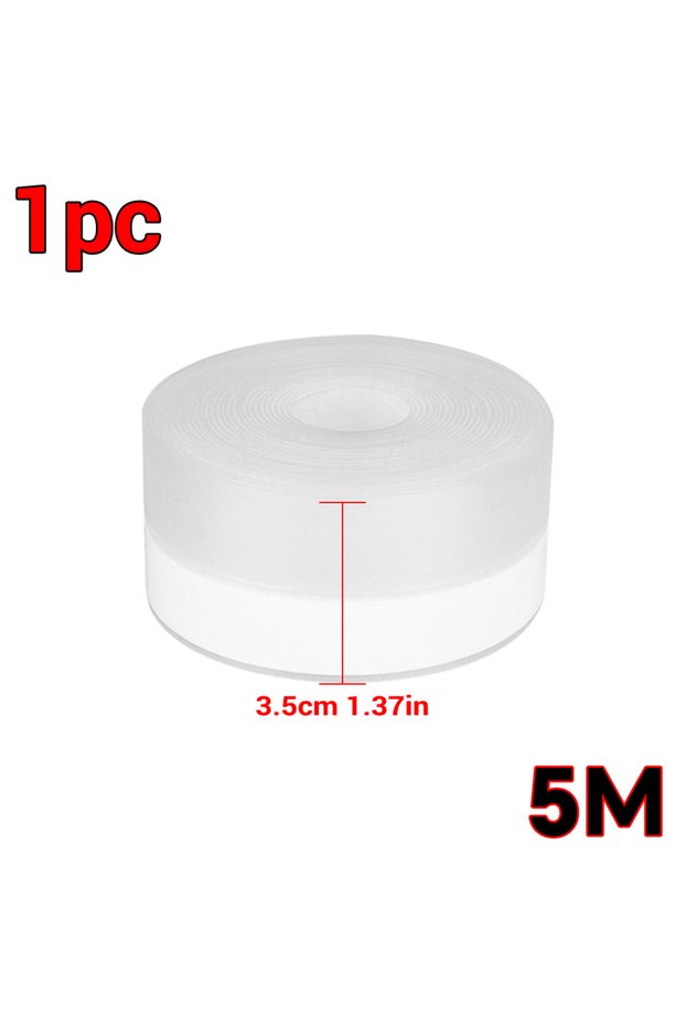 Clear 35mmx5m Silicone Weather Stripping Door Seal Strip Strong Adhesive Soundproof Tape for House,