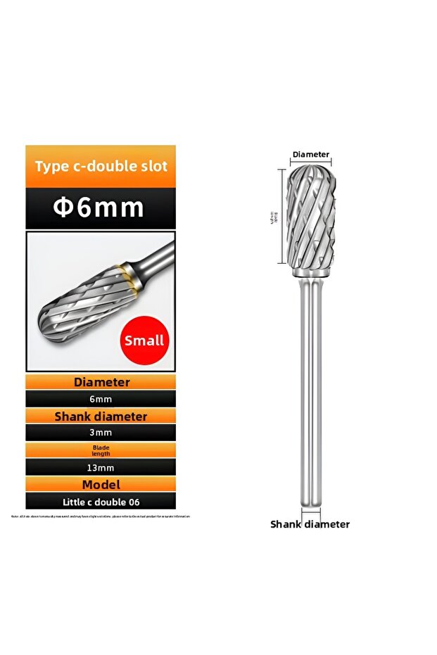 1PC Tungsten Carbide Rotary Burr Grinding Head Ball Nose Cylinder Shank Metal Grinding Tool for Poli