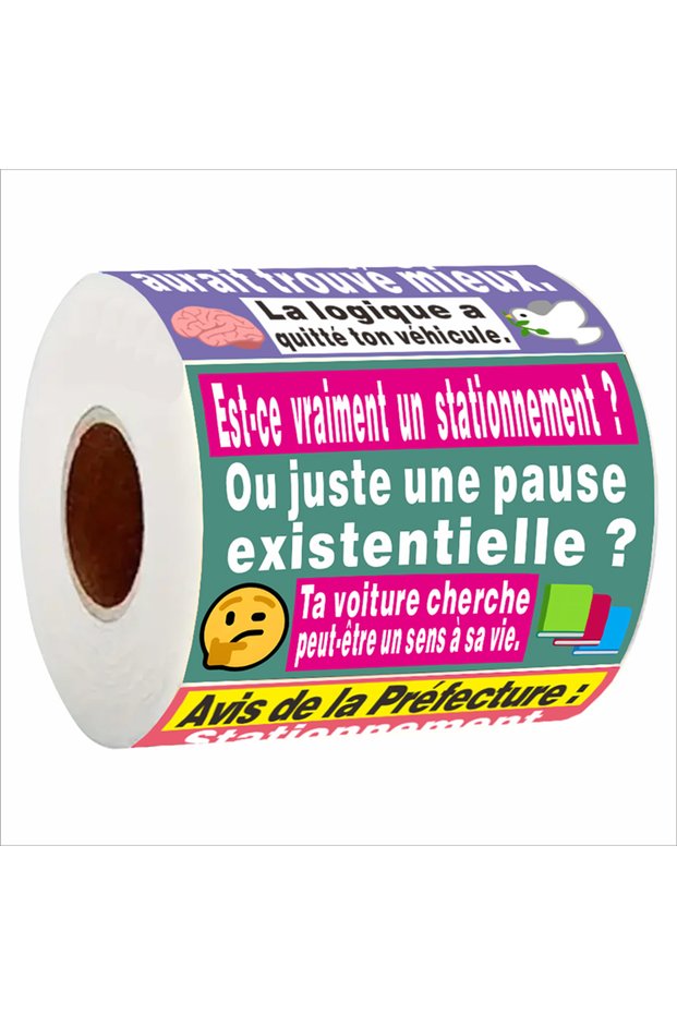 WHITE 150 Pcs Funny French Parking Warning Stickers - Matte Finish, 7x5cm/2.75x1.57 Inch, Humorous