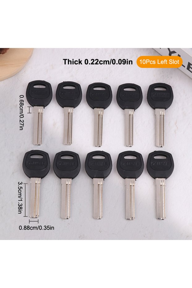 10Pcs Left Slot 10Pcs Key Embryo AB Lock Security Door Key Blank Electric Door Lock Blank Fingerprin