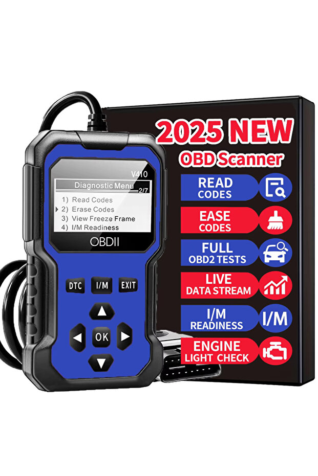 Blue Car Obd2 Scanner Diagnostic Tool Code Reader Engine Fault Code Reader Scanner Can Diagnose All - 1