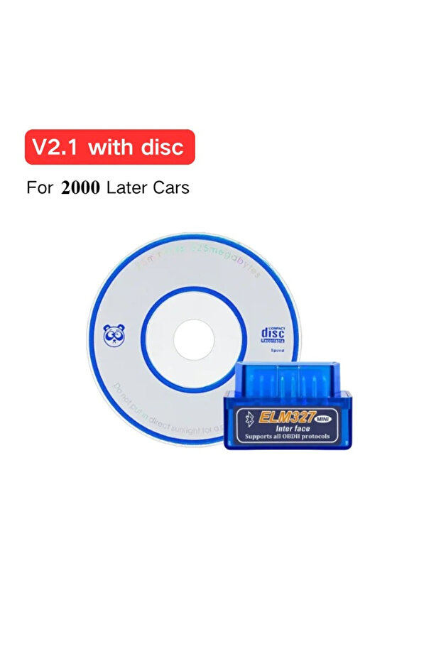 جهاز ELM327 V2.1 MINI ELM327 Bluetooth 5.1 V2.1/V1.5 مع قرص، ماسح ضوئي OBD2 للسيارات، أداة تشخيص أعطال السيارات