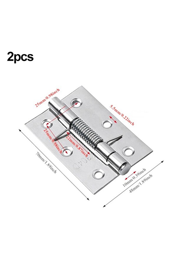 3in(76mm) 2pcs Self Closing Spring Door Hinge Stainless Steel Hinge For Window Cabinets Jewelry Boxe