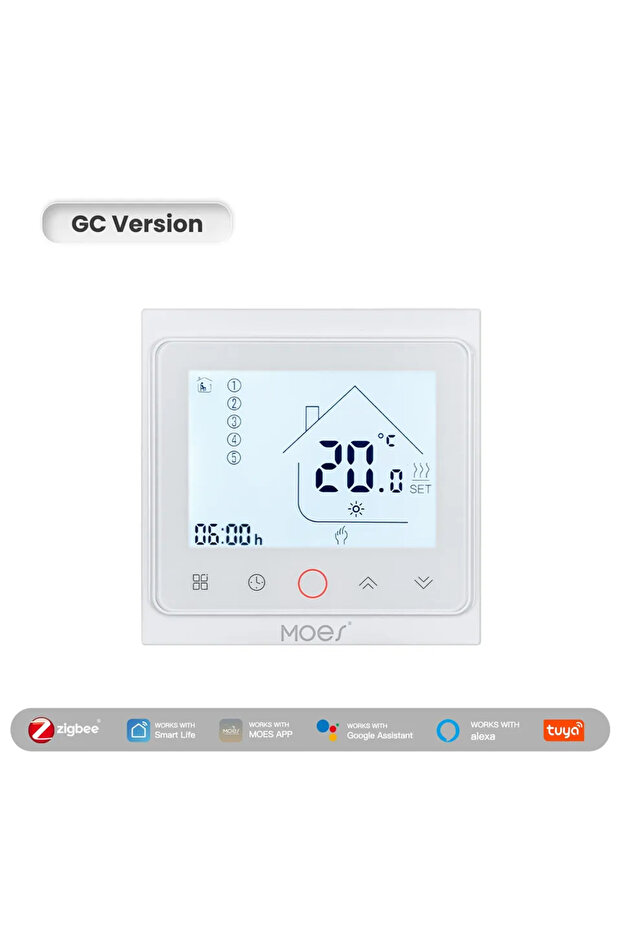 MOES GC White MOES Tuya ZigBee Smart Thermostat Room Temperature Control Water/Electric Floor Heatin