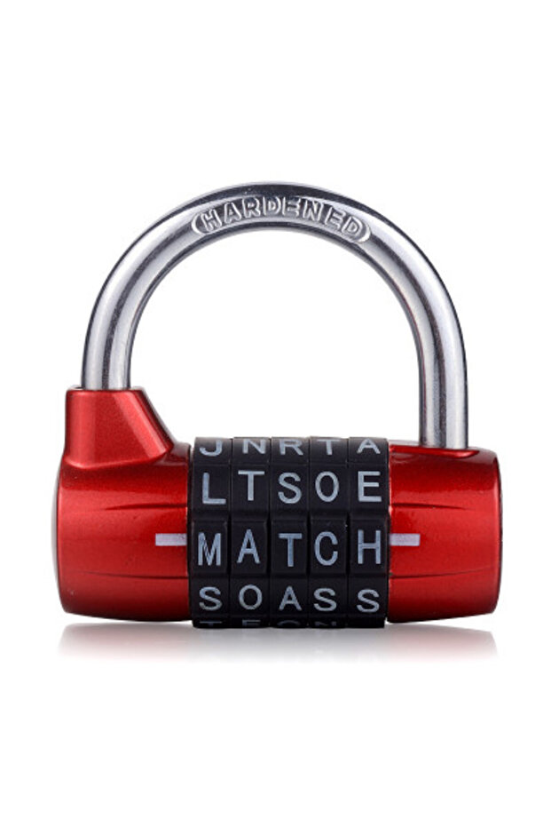 Red 5 Letter 4/5 Letter Zinc Alloy Combination Padlock Code Password Lock Door Cabinet Drawer Bike M