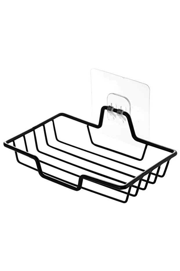black Stainless Steel Wall Mounted Soap Holder No Drill Bathroom Hanger Holds 2 Soaps Gift for Hallo