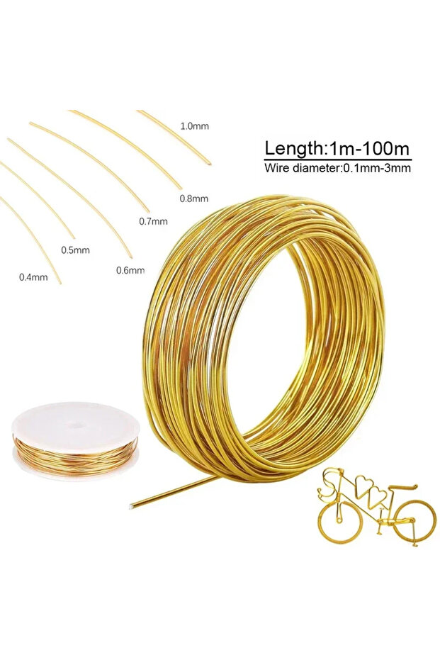 1.0mm 10m 10Meters 0.1mm-1mm Dia Soft Brass Wire Golden Color Brass Make Shape Metal Wire High Quali