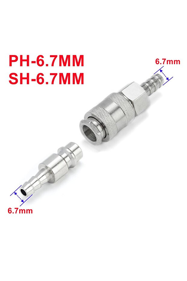 6.7mm 1 Juego de conector de montaje neumático europeo de la UE, alador rápido para manguera de comp