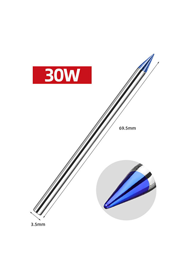 30W 1PCS 30-150W Blue Pointed Welding Tips External Heat Soldering Iron Lead-Free Solder Pure Copper