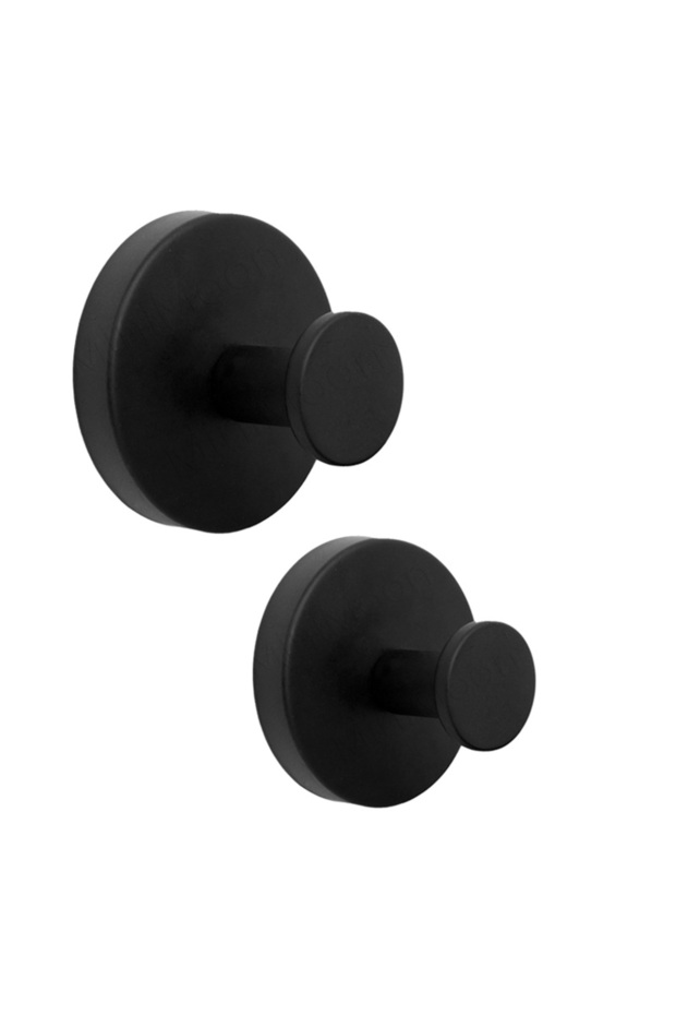 black 2ps Suction cup hook, Stainless Steel No-Drill Racks for Organizing Towels, Robes & Utensils a