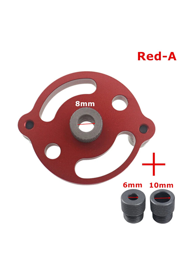 طقم موجه حفر ذاتي التمركز Red-A 3-10 مم - مع 8 بطانات فولاذية - لأعمال النجارة