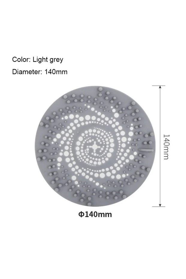 1Pcs Light grey Hair Filter Sink Anti-Blocking Strainer Bathtub Shower Floor Drain Stopper Silicone