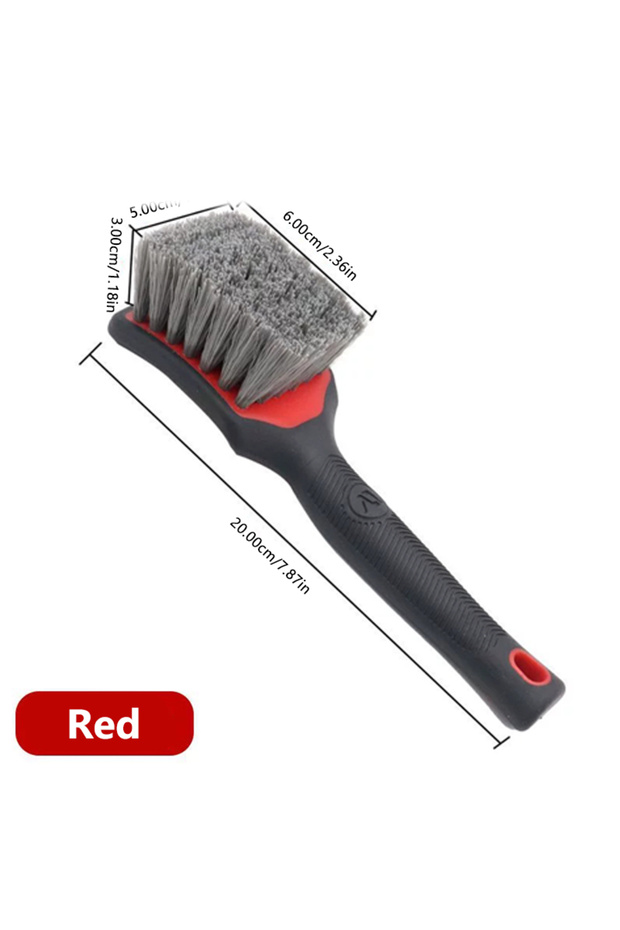Red SEAMETAL Car Wheel Hub Washing Brush Anti Slip Handle Car Tire Wheel Rim Cleaning Brush Dust Rem