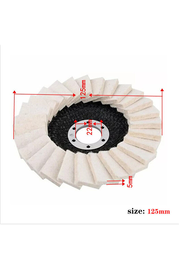 125mm 115/125mm Wool Felt Polishing Pad Sturdy Angle Grinder Louver Polishing Disc for Metal Ceramic