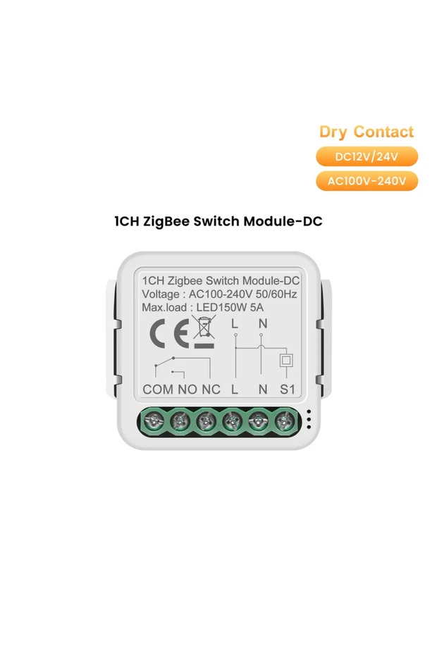 وحدة مفتاح ZigBee من GIRIER Tuya، وحدة مفتاح ZigBee/WiFi الذكية 5 أمبير، قاطع دائرة ذكي يعمل بتقنية التلامس الجاف، قابل للتركيب الذاتي