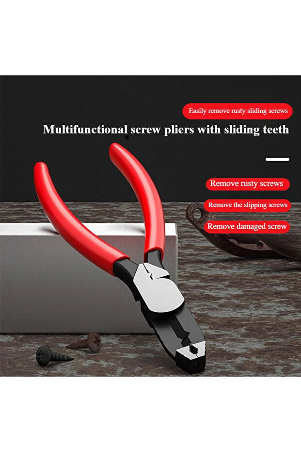 red slip-tooth screw pliers Screw removal pliers slip-wire pliers Carp slip-wire screw pliers rusty
