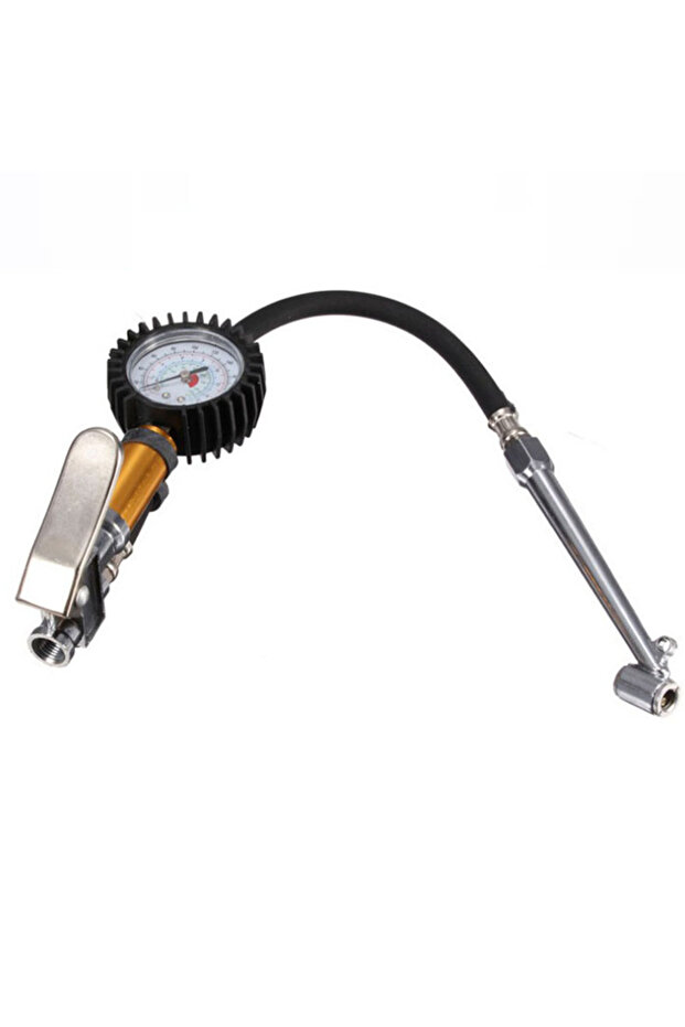 black Tire Air Inflator Tyre Pressure Meter Car Truck Pump Hose Gauge Compressor Tool Car Auto Easy